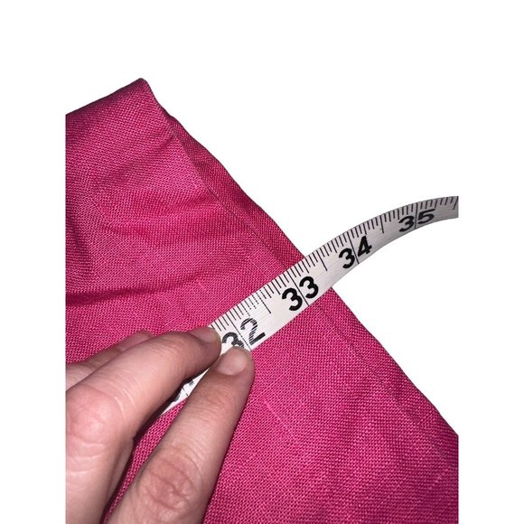 Vintage Bouillabaisse Womens 100% Linen Shift Dress Sz 4 Pink Green Graphic READ - Picture 6 of 6